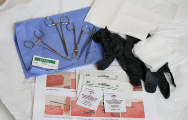 Suture Kit and Staple Kit Wound Care Package with Instructional USB