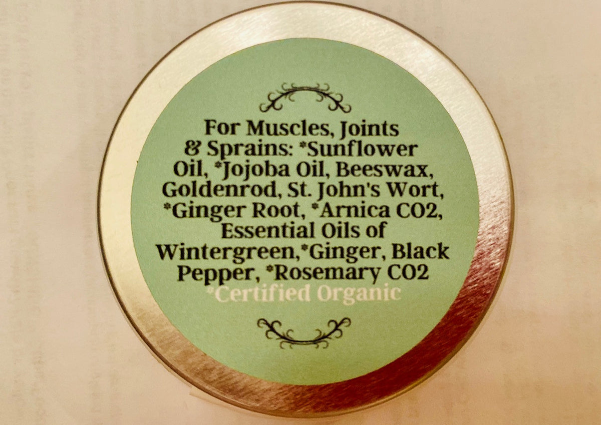 Aches Away Salve Back Label by Nurse Amy