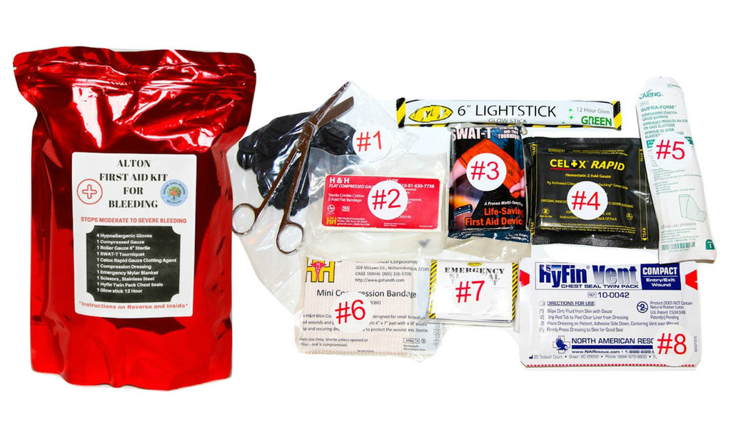 First Aid Kit to stop bleeding in trauma wounds