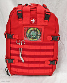 VooDoo Tactical Deluxe Professional Special Ops Field Medical Pack Red with Doom and Bloom Patch