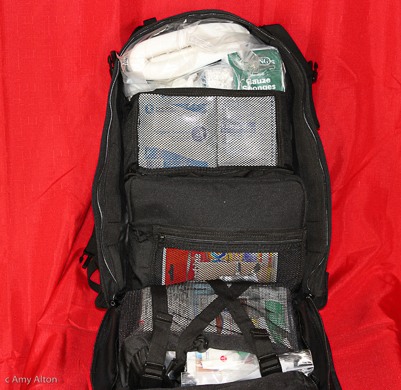 Family Medical Bag Best on Market First Aid Kit, 1/4 Back section
