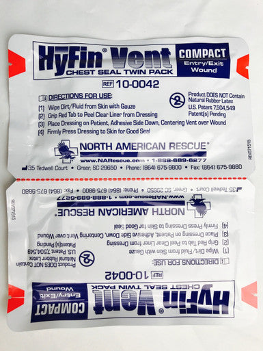 Hyfin Vent Compact Chest Seal Twin Pack