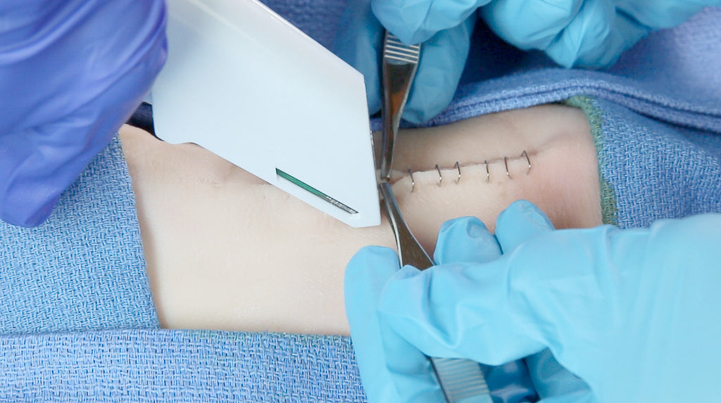 How to staple skin, found in the USB training video