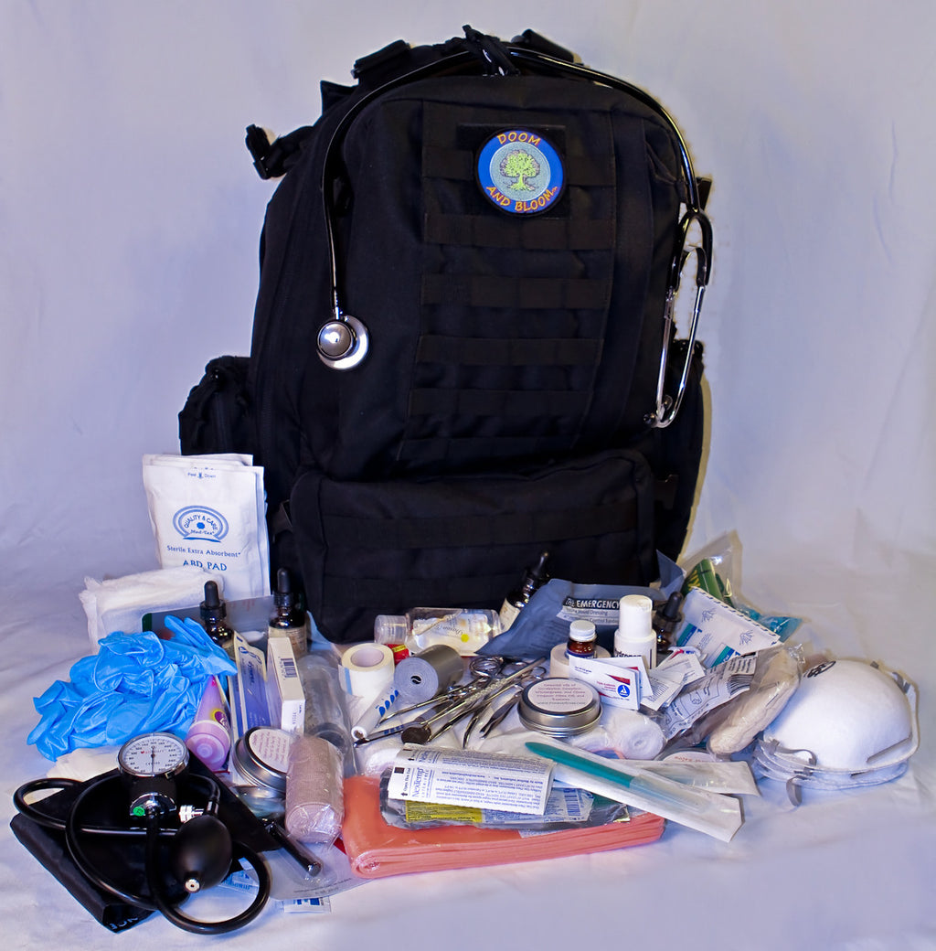 Family Medical Bag
Or the "KITCHEN SINK" bag!
Contents of the bag are NOT all pictured.
Combines Traditional AND Herbal supplies!