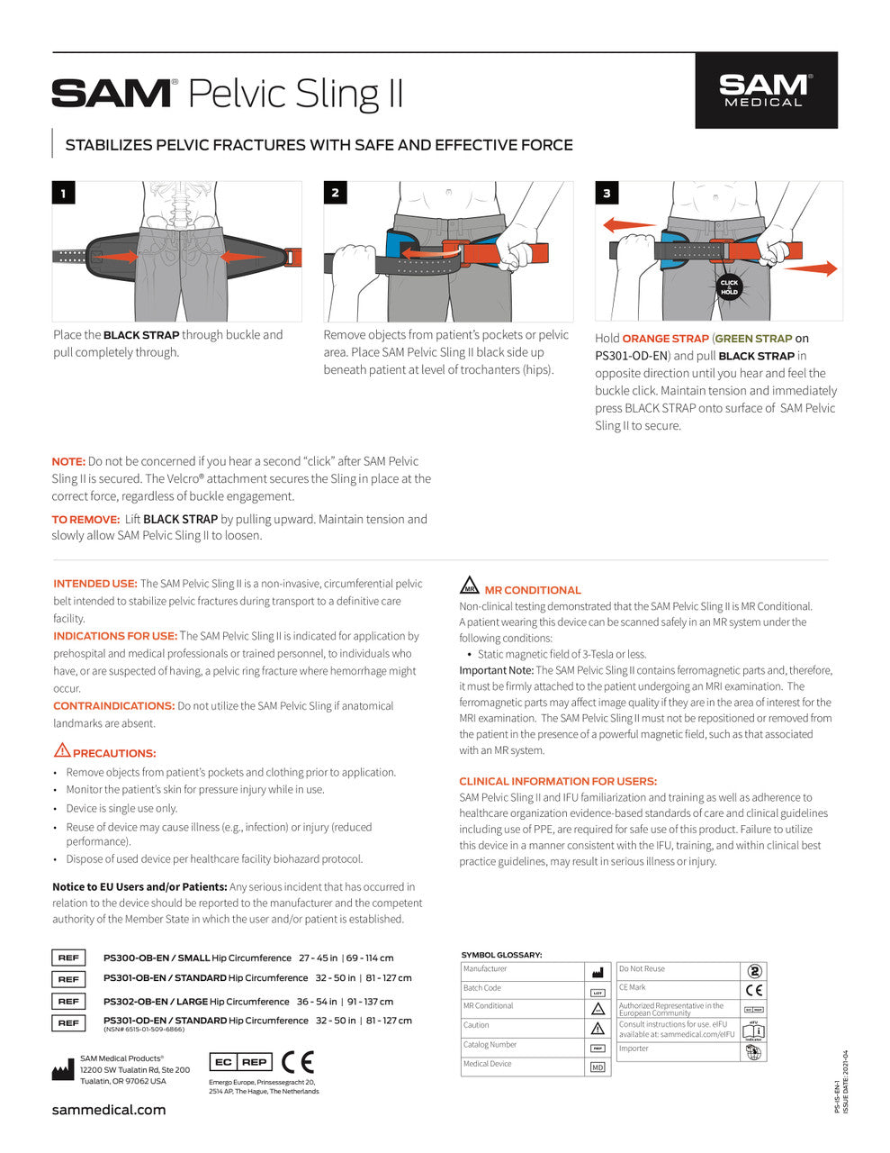 Sam Pelvic Sling II Instructions